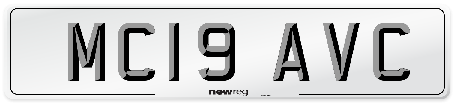 MC19 AVC Number Plate from New Reg